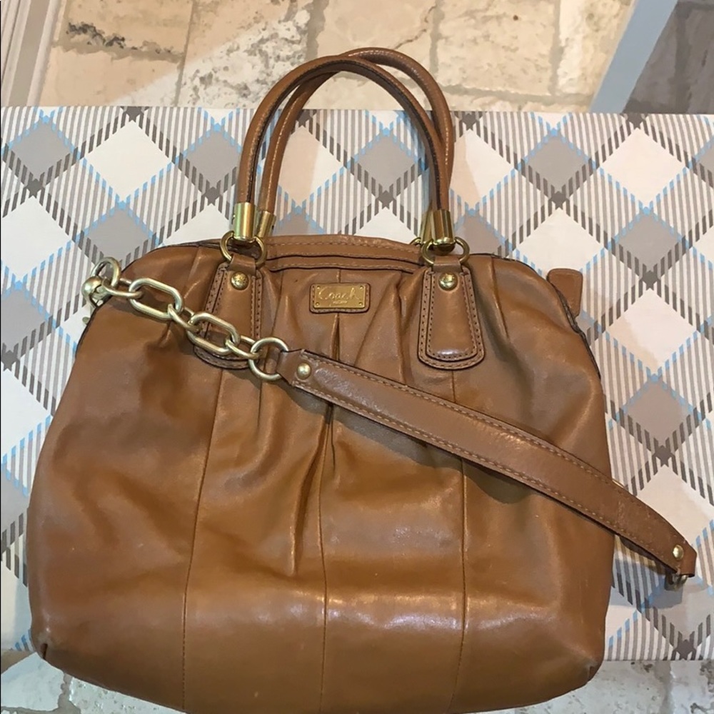 Brown lightly worn Coach tote